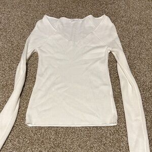 Primary white long sleeve knitted top